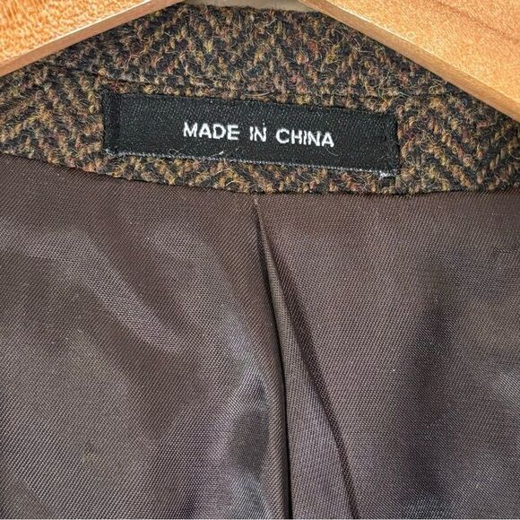 Lauren Ralph Wool Tweed Brown Blazer Size 44L - Picture 7 of 9